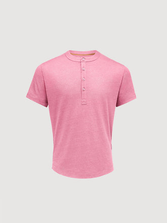 French Linen Short Sleeve Henley