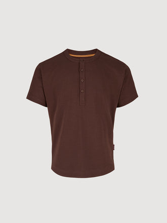 Buffed Cotton Short-Sleeve Henley