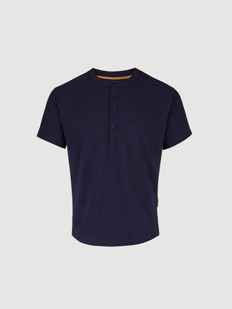 Buffed Cotton Short-Sleeve Henley