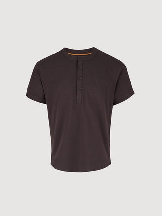 Buffed Cotton Short-Sleeve Henley