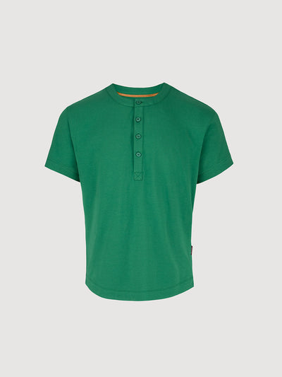 Buffed Cotton Short-Sleeve Henley