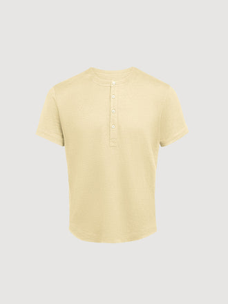 Greek Linen Short-Sleeve Henley